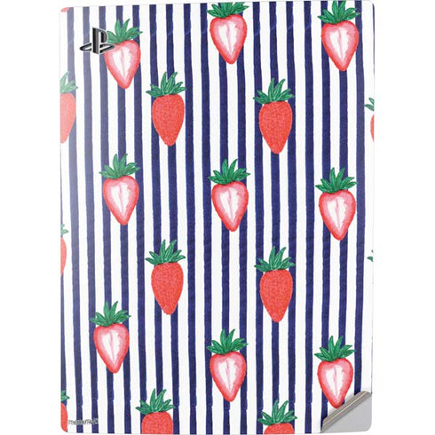 Bouffants and Broken Hearts Strawberries and Stripes PS5 Digital Edition Console Skin